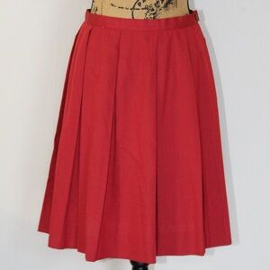 Vtg 60s 70s Koret California Koratron Pleated Brick Red A-Line Skirt Women’s S